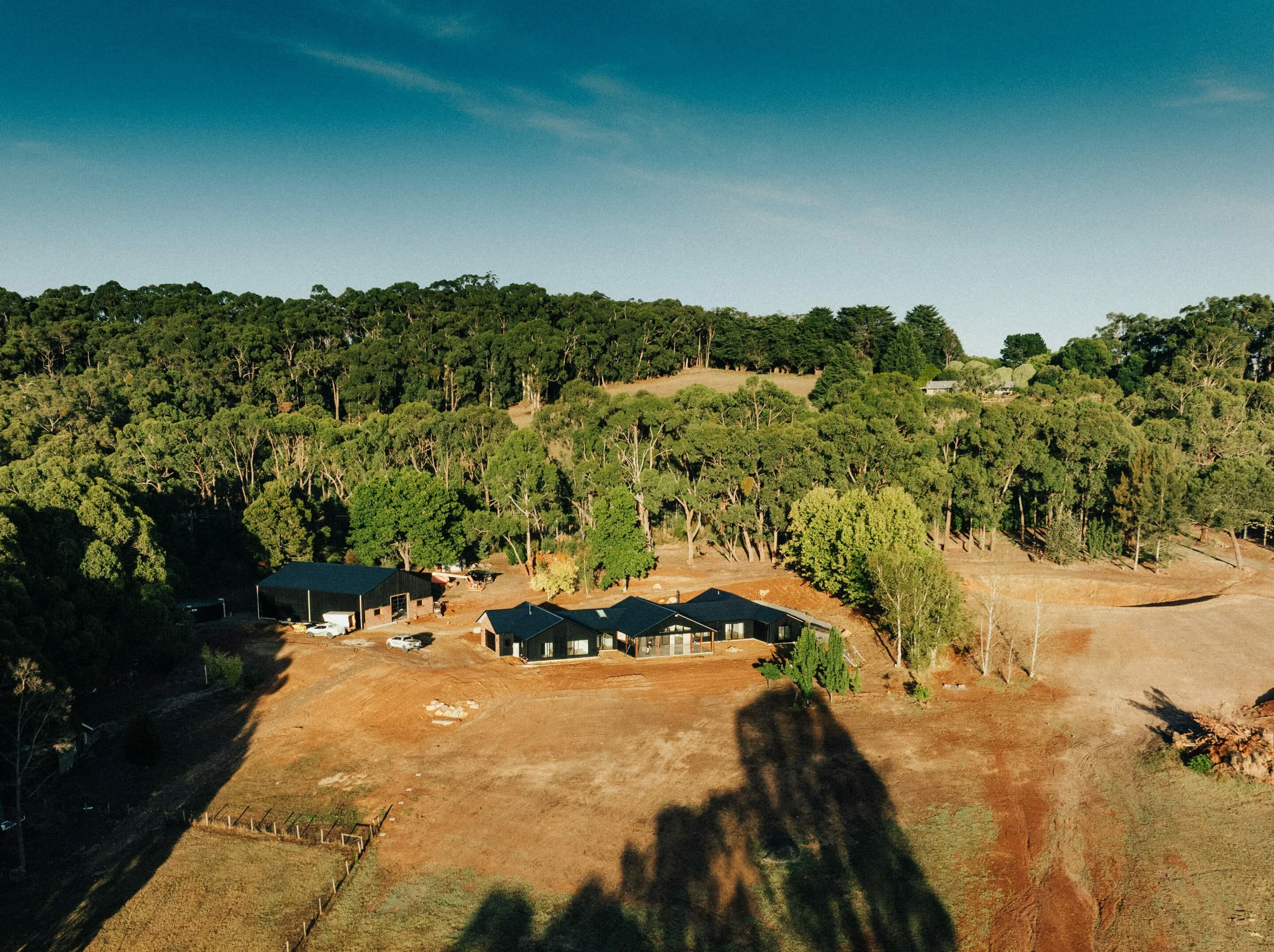 Silvan custom home aerial view - Cobalt Constructions completed build